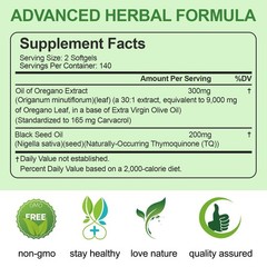 BEWORD Oil of Oregano with Black Seed Oil 9000mg Per Serving 280/560 Softgel …