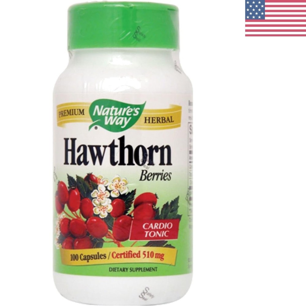 Hawthorn Berry Capsules – 100 Count for Heart Health Support in Berries Flavor