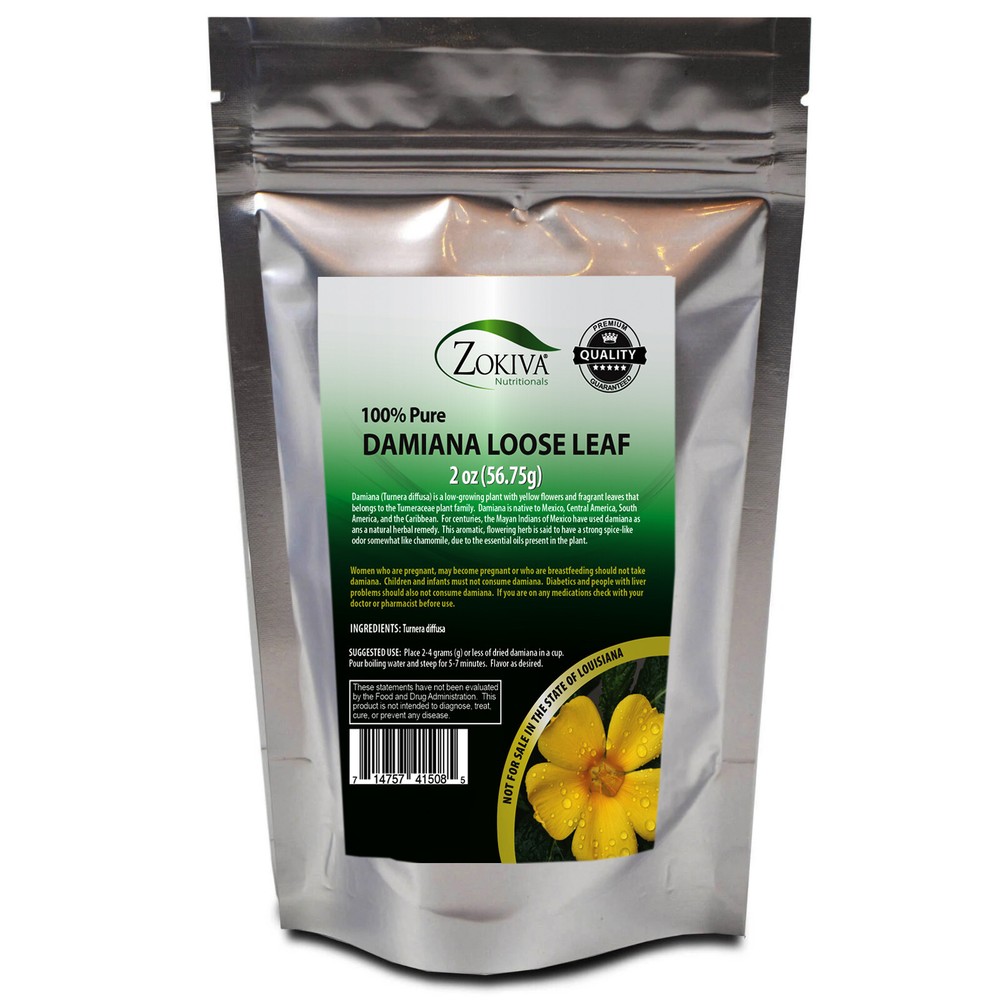 Damiana Leaf Loose Tea – Cut & Sifted – Pure Herbal Tea Caffeine-free in Pouch