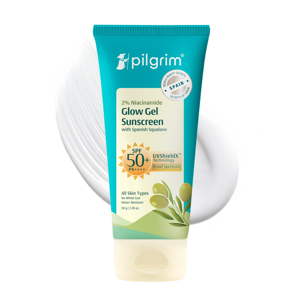 Pilgrim 2% Niacinamide Glow Sunscreen SPF 50 +++ Enhances Glow-50gm