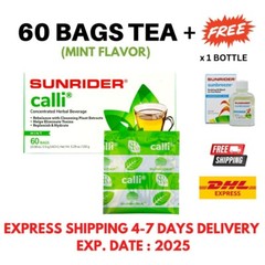 60 BAGS Sunrider CALLI Mint Flavor Concentrated Herbal Tea EXP 2027 FREE SHIP