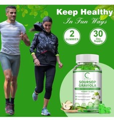 Soursop/ Graviola Gummies/2000mg/Vitamin C & Zinc /60 Gummies/Best By 05/2026