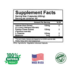 SLEEP AID NATURAL SUPPLEMENT. 120 capsules, Increase Restful Sleep, Biomedical.