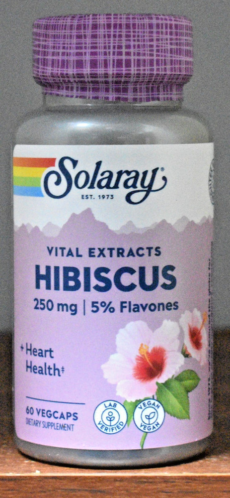 Solaray Hibiscus 60 Capsules 250 mg Flower Extract 60 VegCaps Vital Extracts