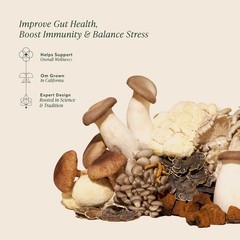 Om Mushroom Master Blend, Organic 10 Mushroom Complex & Adaptogens Powder,