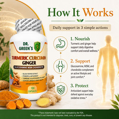 Turmeric Curcumin with Ginger Black Pepper, Joint support Max Strength Capsules