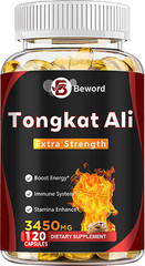 3450mg TongkatAli Extract 200:1 Strong Natural Testosterone Booster 120 Capsules