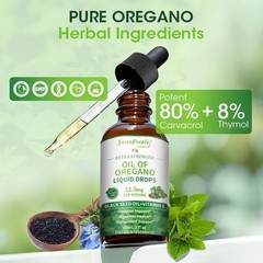 Oregano Oil Organic Liquid Drops for Adults and Kids – Super Concentrated 2fl oz