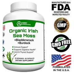 Organic Irish Sea Moss with Bladderwrack and Burdock – 60 Capsules