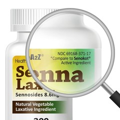 HealthA2Z® Senna Laxative | 300 Count | Sennosides 8.6mg | Natural Vegetable…