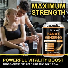 Panax Ginseng Contains Ginsenoside- 1200mg – 120 Capsules – Boost Performance