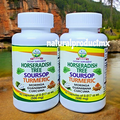 (2) Guanabana Soursop Moringa Curcuma Turmeric 180 Capsules by Plantimex