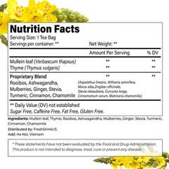 75 Tea Bags – Mullein Leaf, Ginseng, Elderberry, Ginger & Thyme – Lung Cleanse,