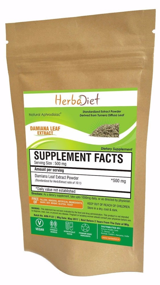 Damiana Leaf Extract Powder STRONG 10:1 Natural Aphrodisiac Supplement for Men