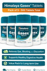 Himalaya Gasex 100 Tabs x5 | Digestive Support | Exp 07/2028 🌿 Herbal Remedy