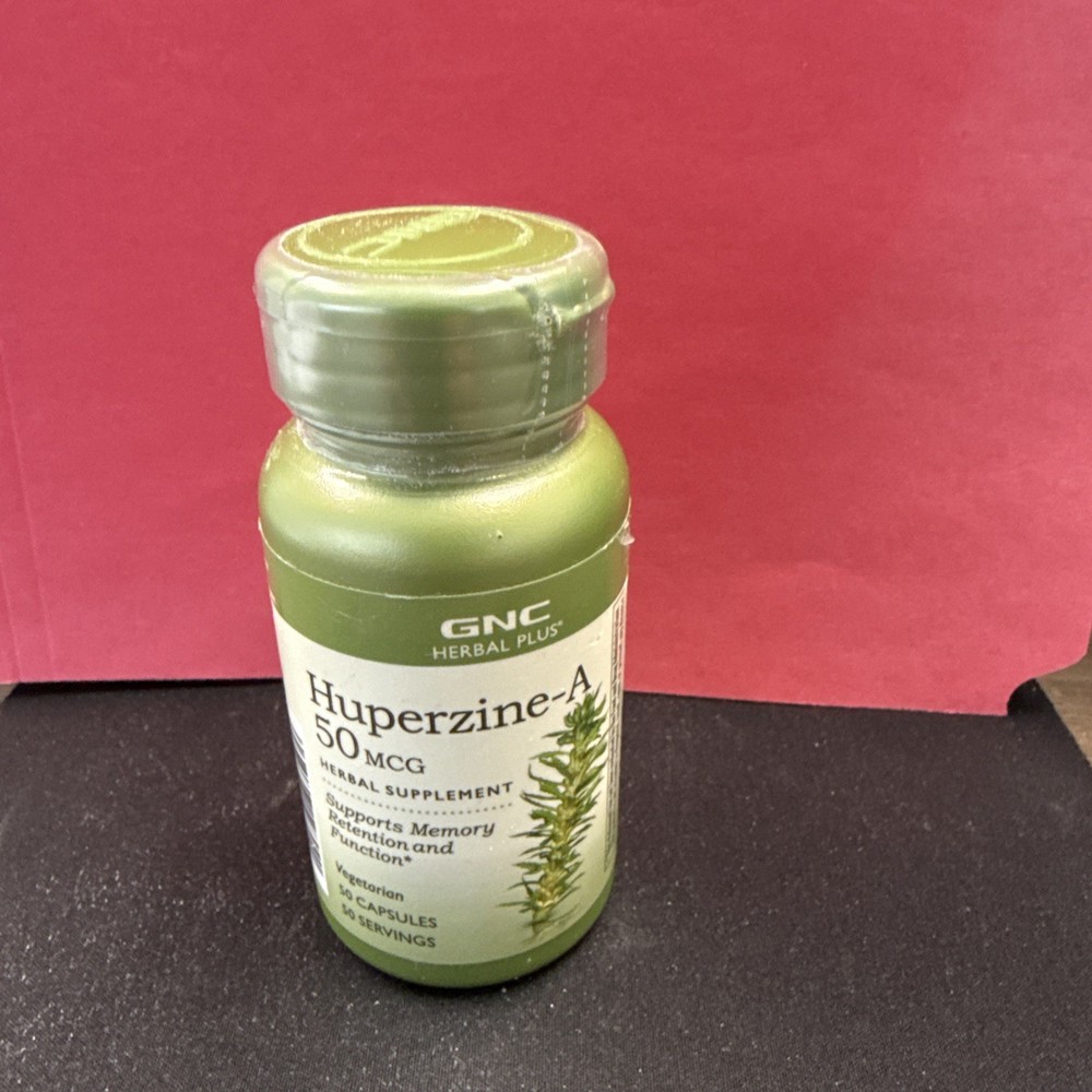 GNC Herbal Plus Huperzine A 50mcg, 50 Capsules, Supports Memory Retention