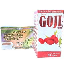 1 BOX TE DE ALCACHOFA + GREEN TEA ,GN+VIDA , ORIGINAL +1 BOX GOJI TRIM