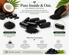 Activated Charcoal Capsules 60 120 180 ct Vegan Pure Powder No Fillers