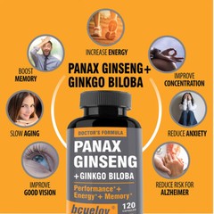 Panax Ginseng + Ginkgo Biloba Most Effective Supports Stamina and Memory