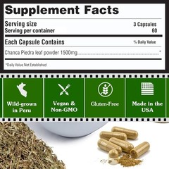 300 Capsules Chanca Piedra Stone Breaker Kidney Stones Dissolver Supplement Peru