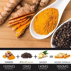 Turmeric Curcumin with BioPerine Black Pepper and 120 Count (Pack of 1)