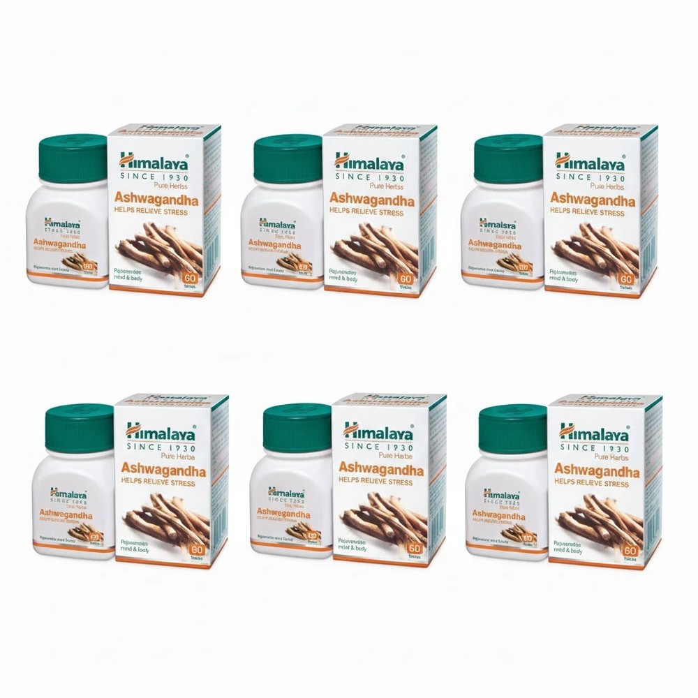 Himalaya Ashwagandha Ashvagandha General Wellness (6 box X 60 TABS) FREE SHIP