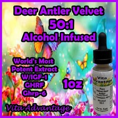 VELVET DEER ANTLER IGF-1 50:1 Tincture Alcohol Infused