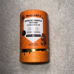 BetterAlt Kids Turmeric Honey Sticks Curcmin Immuno Shield with Ginger 30 Sticks