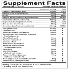 120 Capsules Advanced Blood Glucose Support Blood Pressure Glucose Metabolism