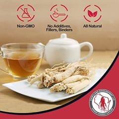 American Ginseng Capsules 100% Pure, Energy Boster-75 Ct-No Fillers or Binders