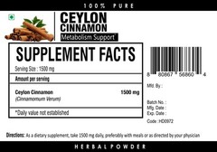 Ceylon Cinnamon Powder 1500mg Healthy Heart Metabolism Support Supplement