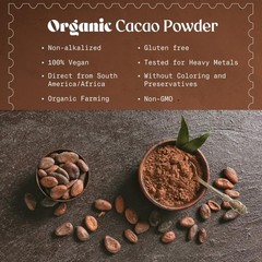 35oz Organic Cacao Powder – Non-GMO, Gluten-Free & Pure Chocolate Delight