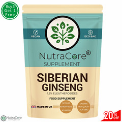 Siberian Ginseng Capsules 5500mg (1.5%Eleutherosides)-100%Natural &Vegan-180Caps