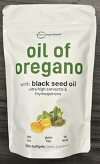 Micro Ingredients Oil of Oregano Softgels, 300 Count | 2 in 1 with Black Seed