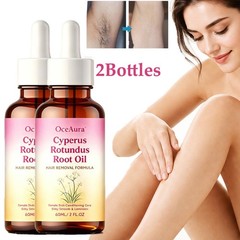 2PCS Cyperus Rotundus Oil, Natural Hair Removal Formula, 60mlX2 Hair Removal