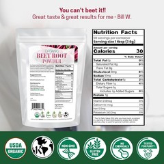 1 lb Organic Beetroot Powder – Antioxidant-Rich Superfood for Energy & Wellness