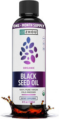 Aceite de semilla negra orgánico – 100 % puro virgen prensado en frío – 8 fl oz