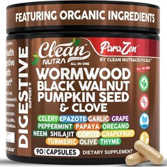 Clean Nutra Wormwood Clove Oil Diatomaceous Earth Turmeric Supplement Capsules