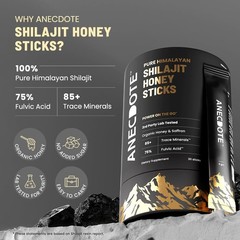 ANECDOTE Himalayan Shilajit Honey Sticks with Organic 1 Count (Pack of 30)