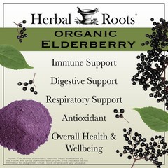 Herbal Roots Organic Black Elderberry Capsules | Max 60 Count (Pack of 1)