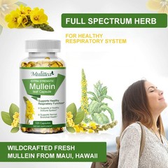 Mullein Leaf Capsules Support Lung Cleanse Respiratory Function 120 Softgels
