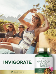 Magnolia Bark 3200 Mg 180 Powder Capsules Herbal Extract Supplement Non-Gmo, Glu
