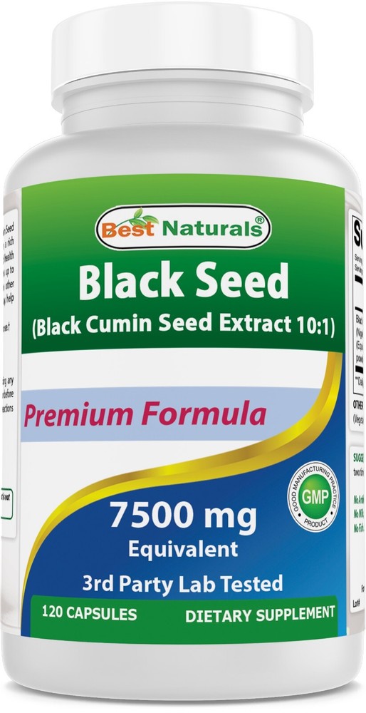 Best Naturals Black Seed (Black Cumin Seed Extract 10:1) 7500 mg Equivalent- 120