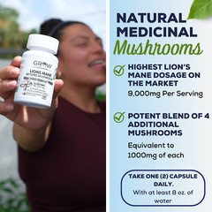 13,000mg Organic Lions Mane Mushroom Nootropic Brain Memory Focus Immune Support