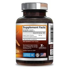 Organic Ceylon Cinnamon Supplement 1800mg – Extra 240 Count (Pack of 1)