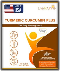Live To Shine Turmeric Curcumin Topical Patches for Men and Women – 30 Days S…