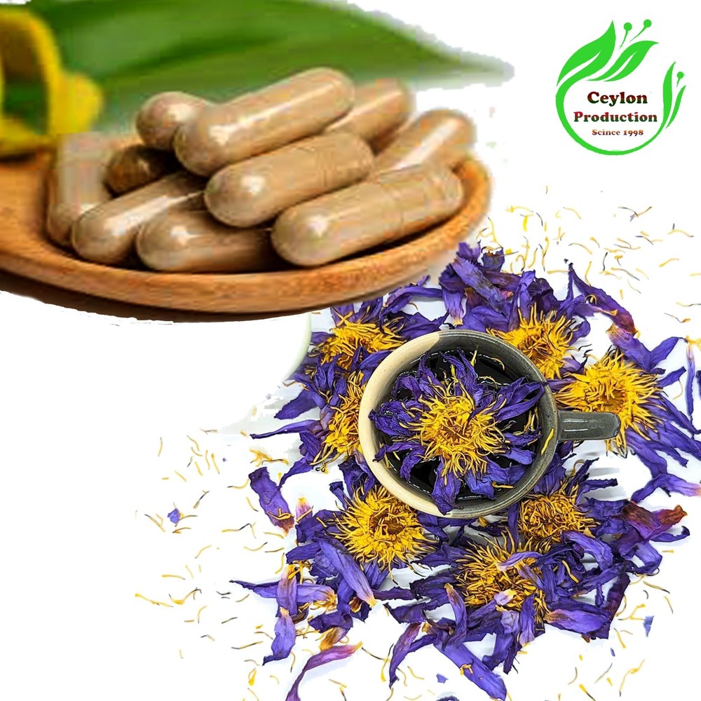 Blue Lotus Flower Capsules(600mg) Organic pure Natural Nymphaea caerulea.Blue