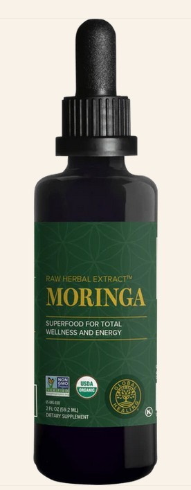 Global Healing Organic Raw Herbal Extract Moringa, 2 fl. oz.