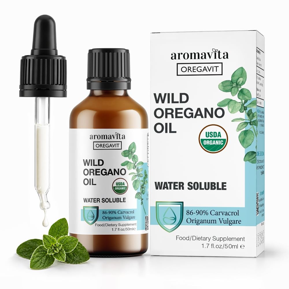 Water Soluble Wild Oregano Oil Organic Liquid Drops – 1.7 Fl Oz (Pack of 1)