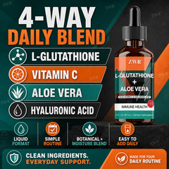 L-Glutathione + Aloe Vera Liquid Drops, 1200 mg L-Glutathione